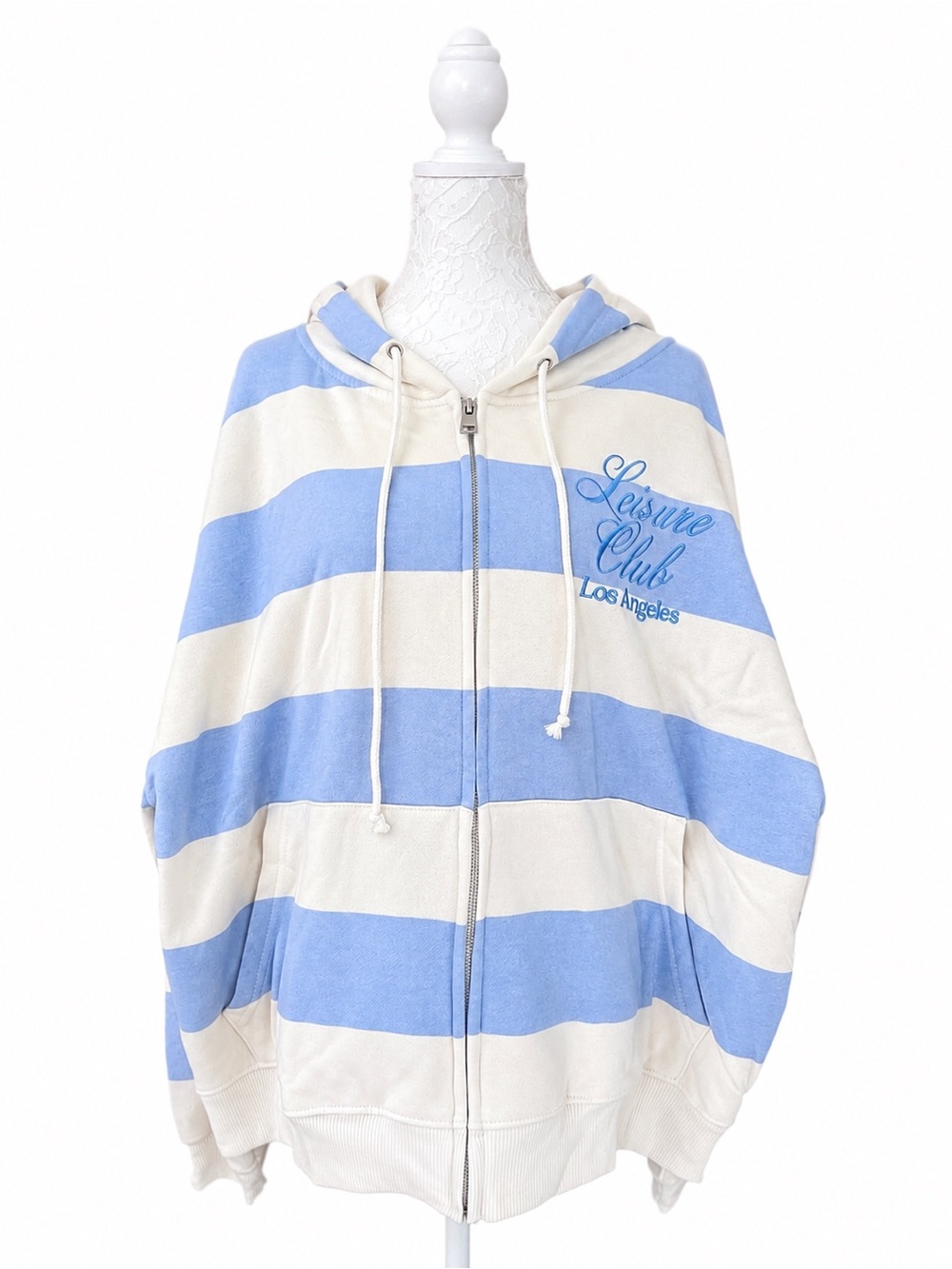Mighty Fine Leisure Club L.A. Zip-Up Hoodie Women’s Oversized 2XL Y2K Preppy